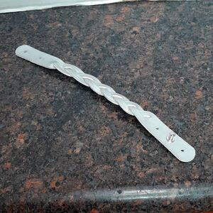 Silver Woven Leather Strap Bracelet...NEW